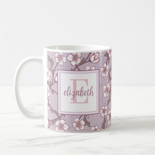 Mug à monogramme en écriture florale – Café person (Gauche)