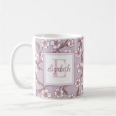 Mug à monogramme en écriture florale – Tasse cadea (Gauche)