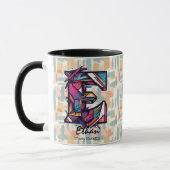 Mug à monogramme géométrique frappant - E pour Eth (Gauche)
