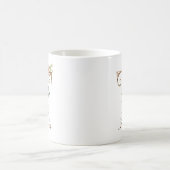 Mug à monogramme T floral or élégant (Centre)