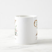 Mug à monogramme X floral or élégant (Centre)