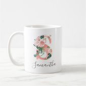 Mug à motif aquarelle floral initial - S (Gauche)