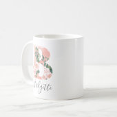 Mug à motif aquarelle florale initiale - B (Devant gauche)