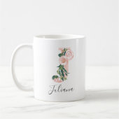 Mug à motif aquarelle florale initiale - J (Gauche)