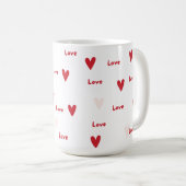 Mug à motif 'Cœurs rouges mignons' et 'Amour' (Devant droit)