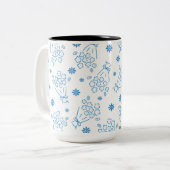 Mug à motif de bouquets de fleurs bleues (Devant gauche)
