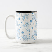 Mug à motif de bouquets de fleurs bleues (Gauche)