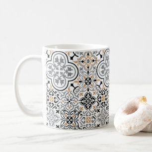mug à motif de carreaux noirs marocains