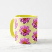 Mug à motif de dahlia rose (Devant gauche)