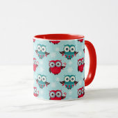 Mug à motif de hiboux de Noël mignons (Devant droit)