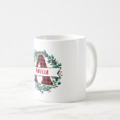 Mug A! Motif de la couronne de Noël Monogramme (Devant droit)