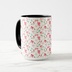 Mug à motif de noeud de Noël et de canne à bonbon