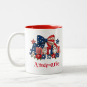 Mug à motif floral de faux quilt patriotique améri (Gauche)