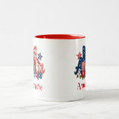 Mug à motif floral de faux quilt patriotique améri (Centre)