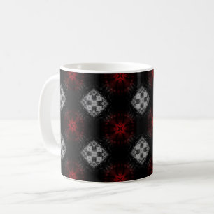Mug à motif gris-rouge noir