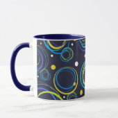 Mug à motifs de cercle funky de la marine (Gauche)