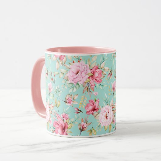 Mug à motifs floraux féminins (Devant gauche)