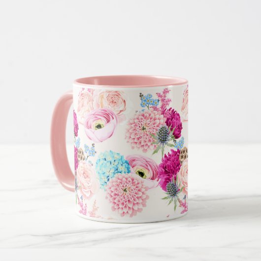 Mug à motifs floraux féminins (Devant gauche)
