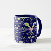 Mug à moustaches néon et bleus de minuit (Devant droit)