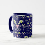 Mug à moustaches néon et bleus de minuit (Devant gauche)