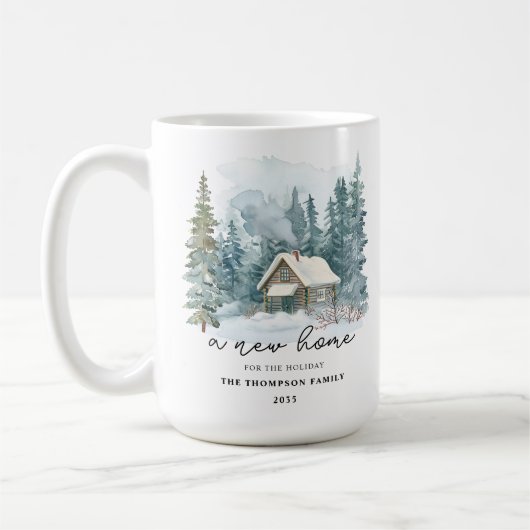 Mug A New Home Calligraphy Holiday Moving Keepsake (Gauche)