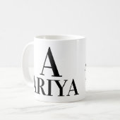 MUG A) NOM, LETTRE ET DESCRIPTION POSITIVE (Devant gauche)