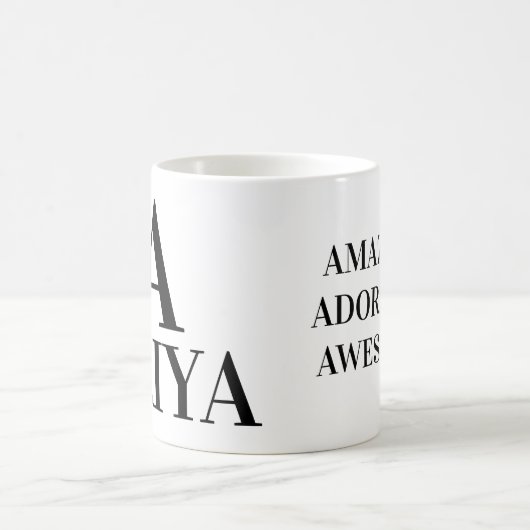 MUG A) NOM, LETTRE ET DESCRIPTION POSITIVE (Centre)