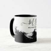 Mug à ondes noires personnalisées - Artistique per (Devant gauche)