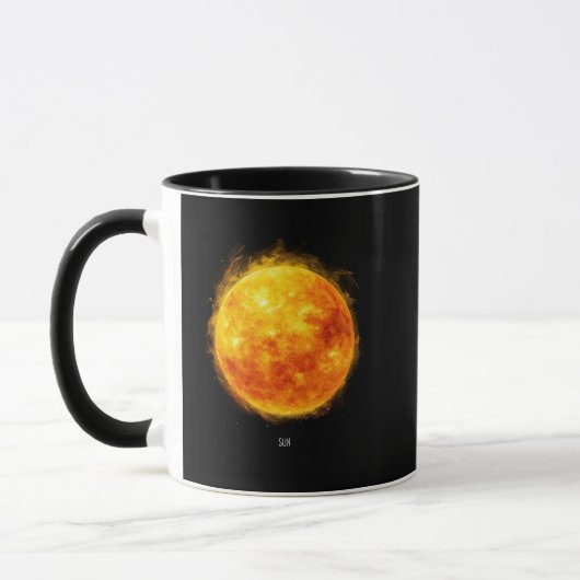 Mug A painting of the sun in a space (Gauche)