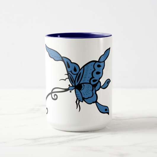 Mug à papillon bleu (Centre)