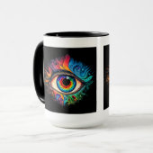 Mug à paupières à yeux psychédéliques, 15 oz (Devant gauche)