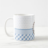 Mug À petits pois, contrôles et rayures bleus avec le (Gauche)