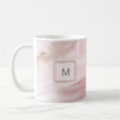 Mug à pinceau rose pastel initial moderne (Gauche)