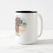 Mug à portrait de chien personnalisé à l'aquarelle (Devant droit)