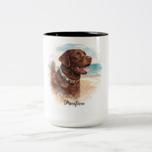 Mug à portrait de chien personnalisé à l'aquarelle