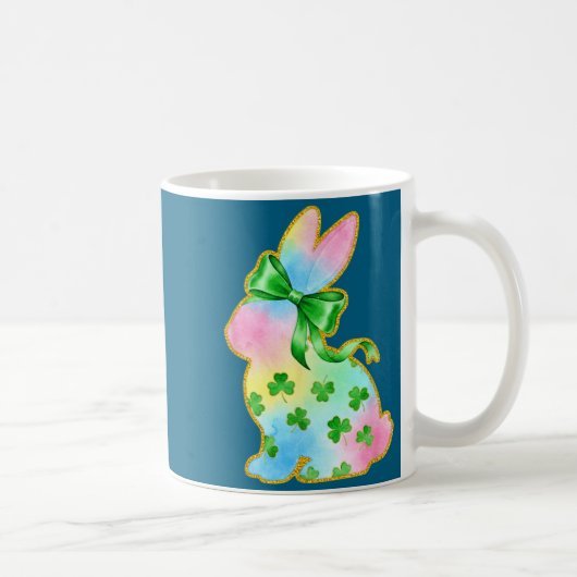 Mug A Rainbow Rabbit With Green Bow And Shamrock St Pa (Droite)
