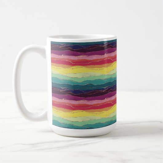 Mug à rayures arc-en-ciel (Gauche)