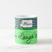 Mug à rayures florales vert et blanc (Centre)