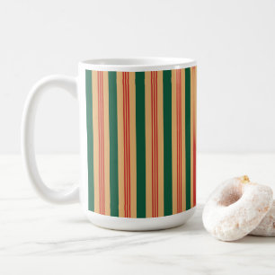 Mug à rayures rouge, vert et or - Grand