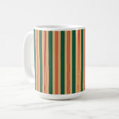 Mug à rayures rouge, vert et or - Grand (Devant gauche)