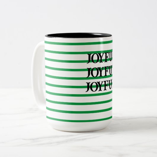 Mug à rayures vert et blanc (Devant gauche)