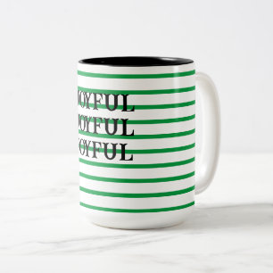 Mug à rayures vert et blanc