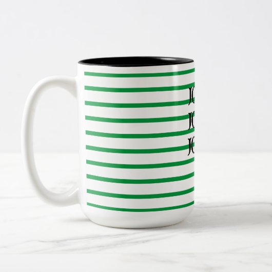 Mug à rayures vert et blanc (Gauche)