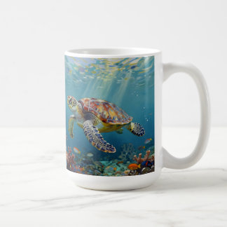 Mug A Sea Turtle and Sun Rays in the Ocean Blue