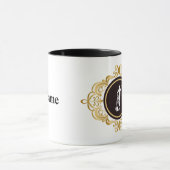 Mug à silhouette blanche de peintre sur échelle (Centre)