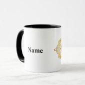 Mug à silhouette blanche de peintre sur échelle (Devant gauche)