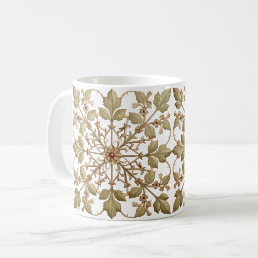 Mug A Simple Elegant Floral Vine Pattern (Devant gauche)
