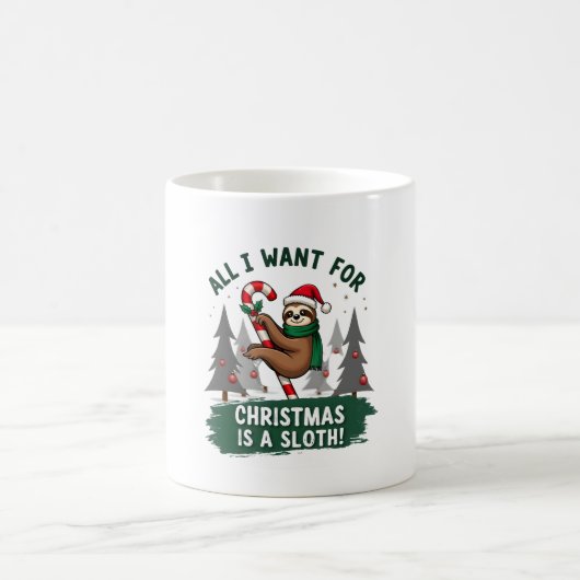 Mug A Sloth For Christmas. Cute, Christmas Sloth With (Centre)