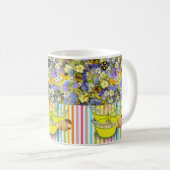 Mug à soupe à rayures florales (Devant droit)