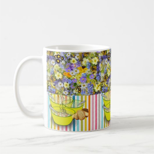 Mug à soupe à rayures florales (Gauche)